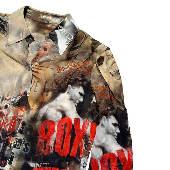Galliano Graphic silk button down - Picture 2 of 7